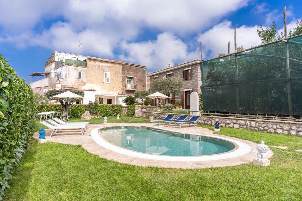 Villa Mimosa Rustic Elegance Views & Pool Massa Lubrense Exteriör bild