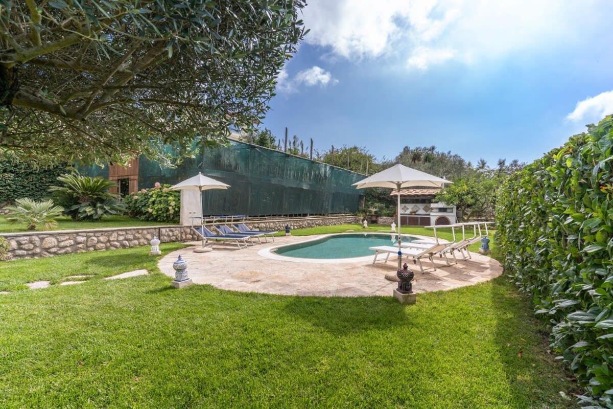 Villa Mimosa Rustic Elegance Views & Pool Massa Lubrense Exteriör bild